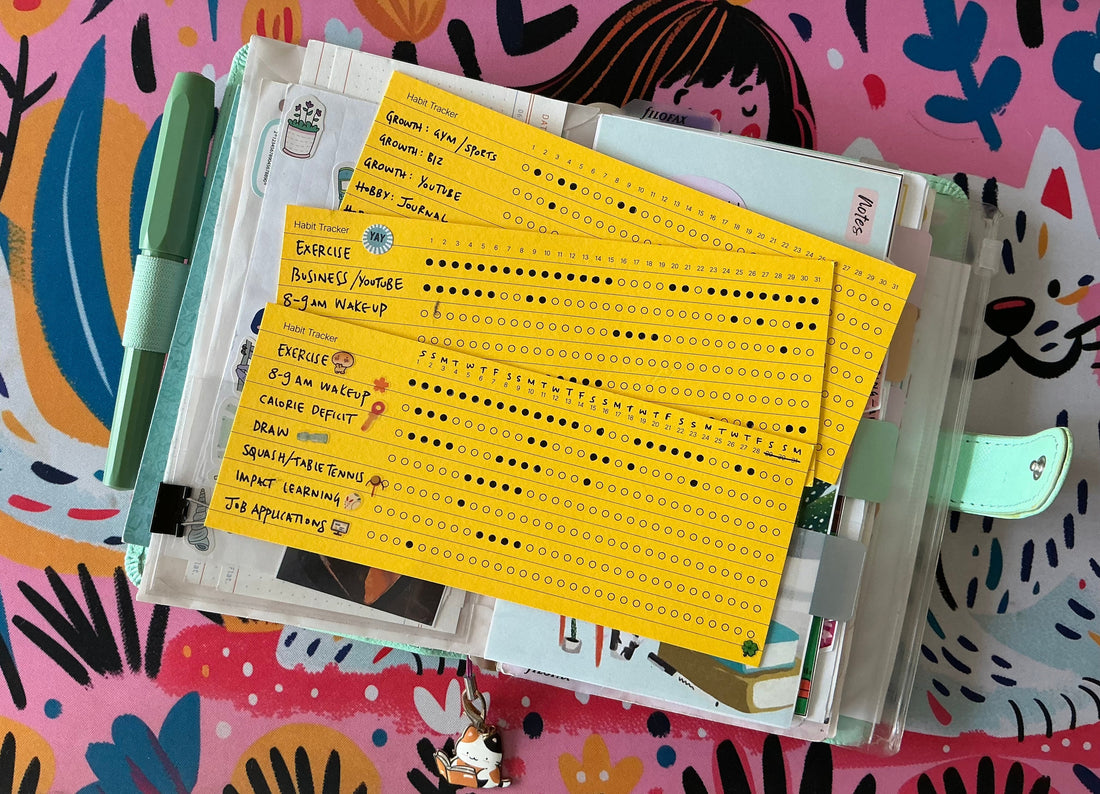 Habit tracker for bullet journaling with Roda Notes habit tracker card
