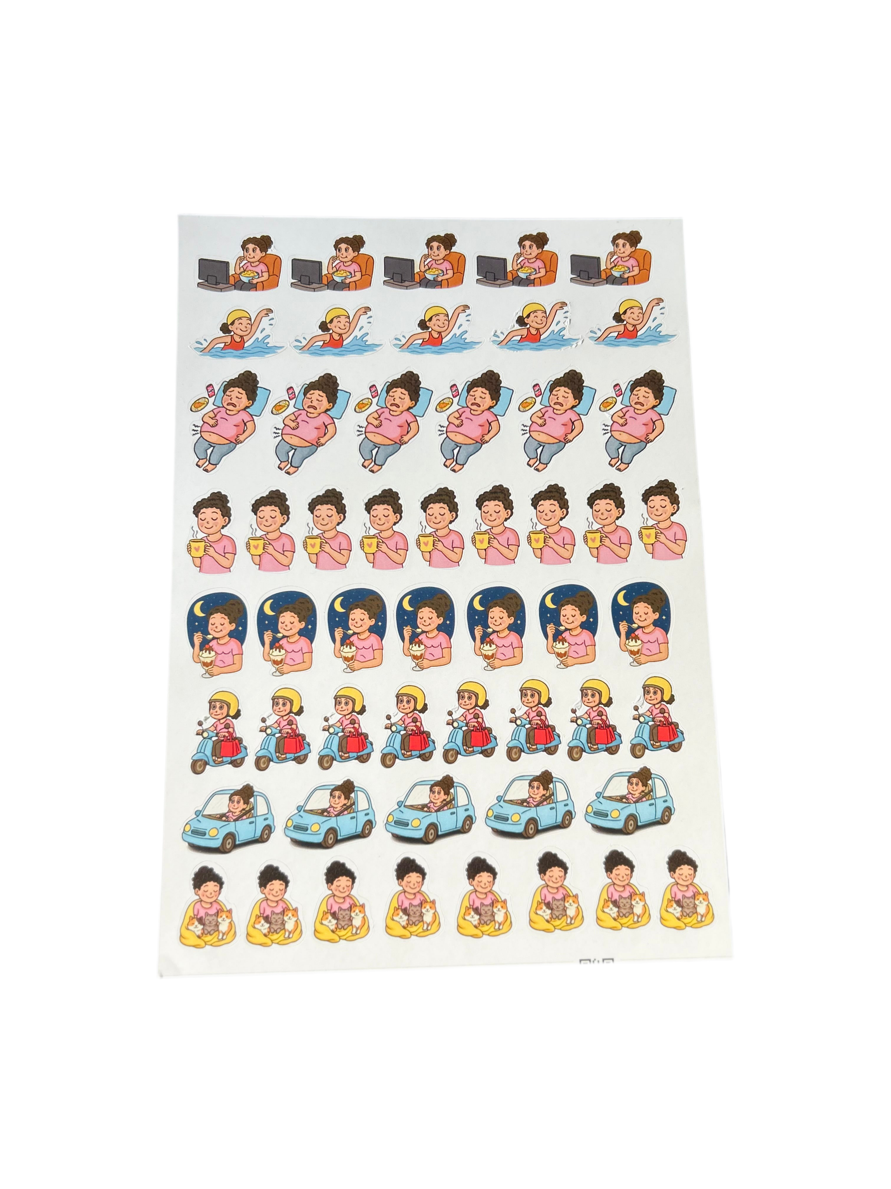 One Sheet of Action Stickers (Variant 3)