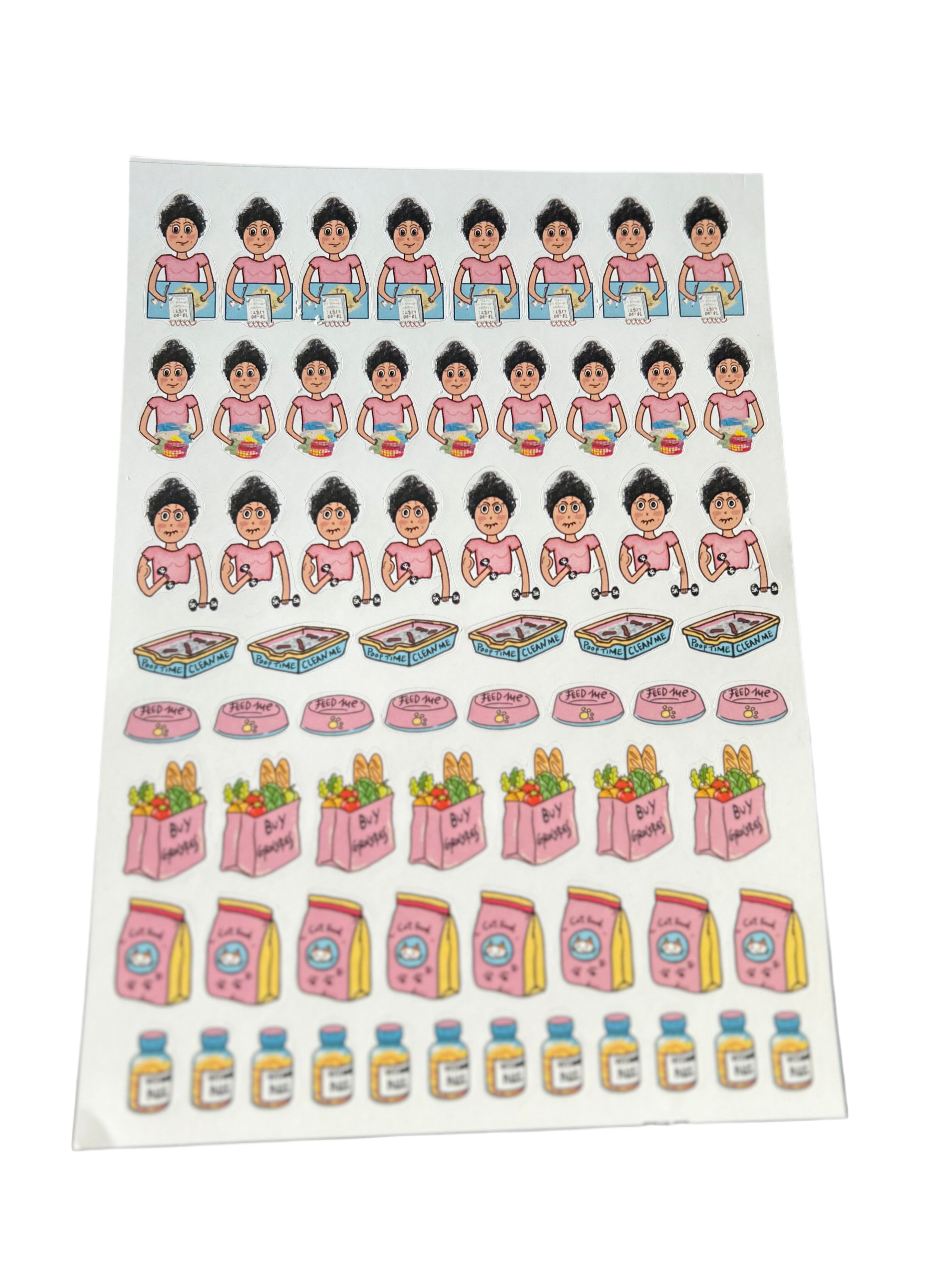 One Sheet of Action Stickers (Variant 2)